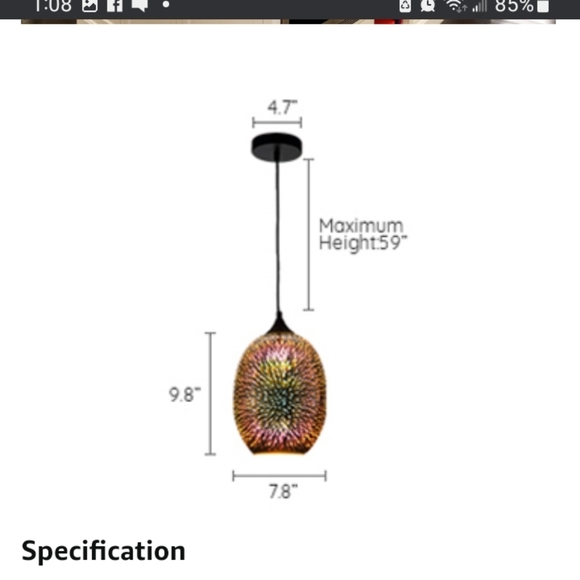 Fireworks Pendant hanging light - Picture 4 of 6